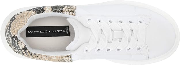 STEVEN by Steve Madden Women's Glazed Sneaker  Color White Size 8.5M