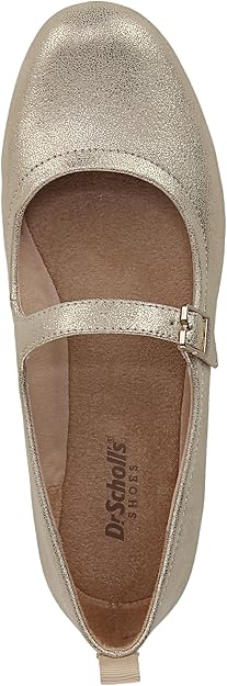 Dr. Scholl's Women's Timeless Mary Jane Flat Gold Smooth Size 7