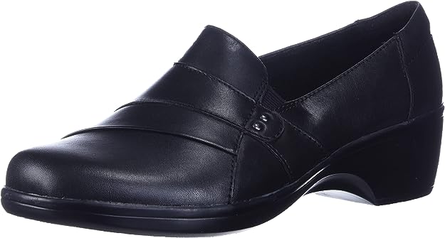 Clarks Women's May Marigold Slip-On Loafer Color Black Leather Size 7M