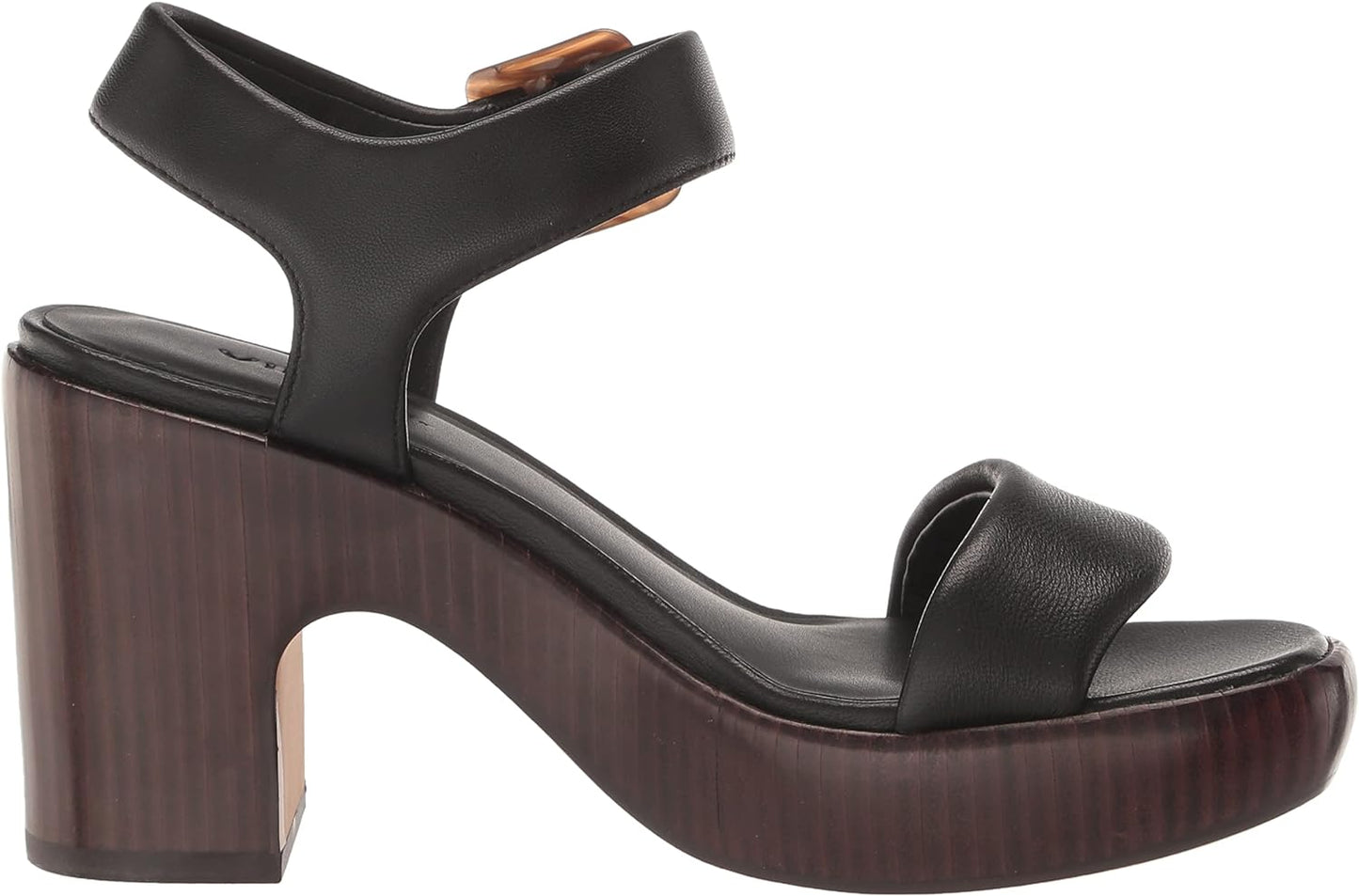 Vince Women's Noelle Mid Heeled Sandals Color Black Leather Size 6M