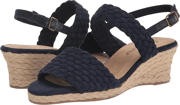 Bella Vita Women's Mariella Espadrille Sandal Navy Suede Size 7