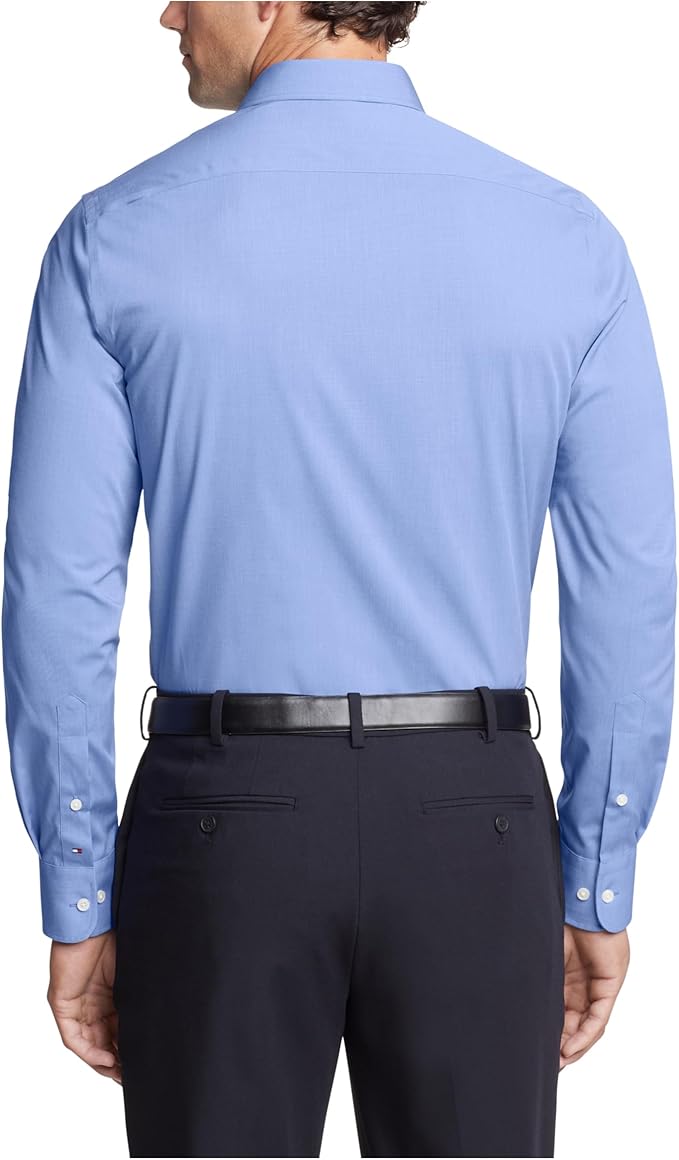 Tommy Hilfiger Men's Slim-Fit Essentials Dress Shirt French Blue 17.5 34/35