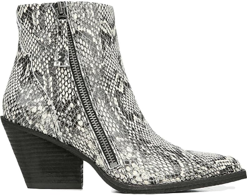 ZODIAC Women's Ramona Snake Print Leather Booties Color Black/White Size 9M
