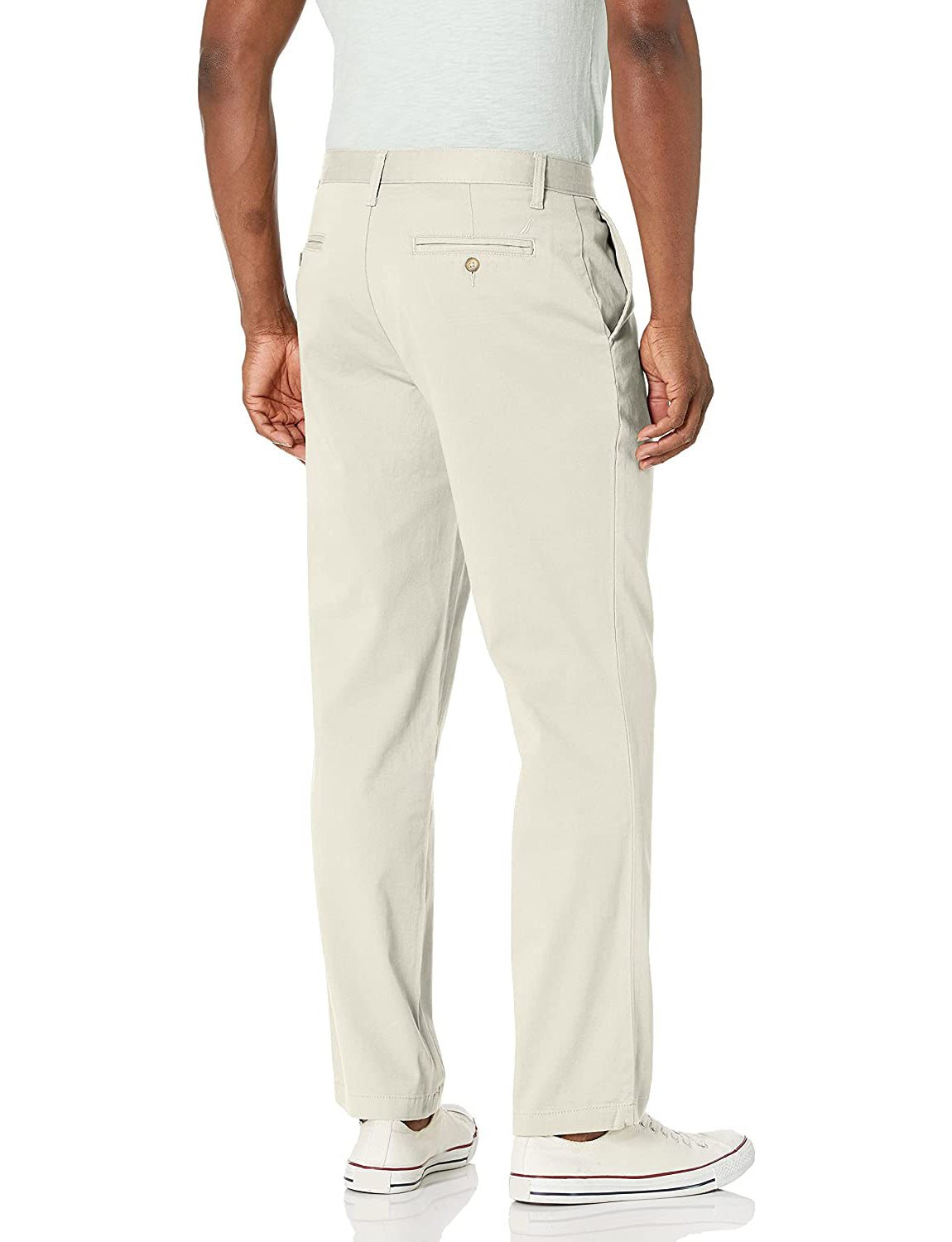 Nautica Men's Classic Fit Stretch Solid Chino Pants Color Nautica Stone W33xL30