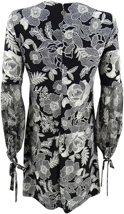 Tommy Hilfiger Floral-Print A-Line Dress Color Black/Cream Size 4