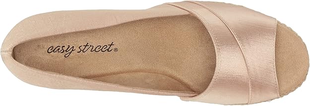 Easy Street Women's Jasper Wedge Sandal Natural Thai Silk Size 7W