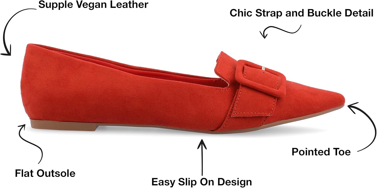 Journee Collection Women's Audrey Dress Loafer Flat Rust Size 7.5
