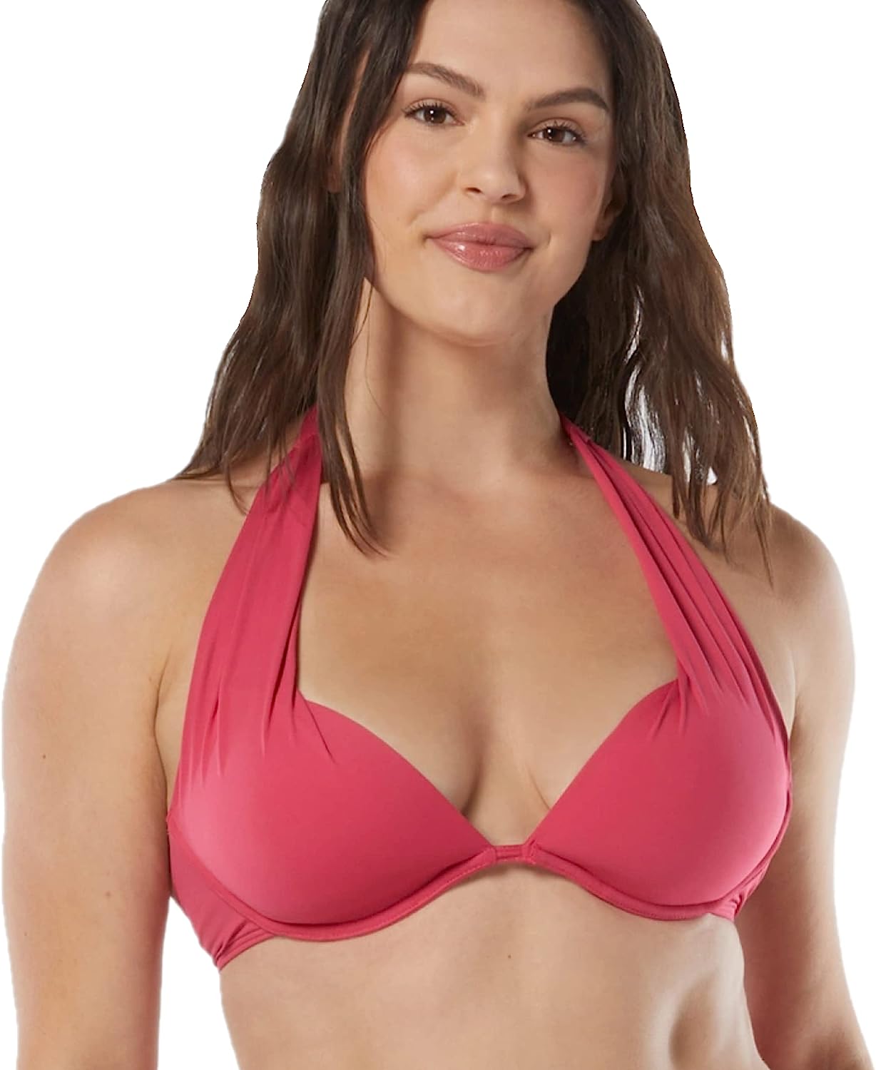 Coco Reef Cameo Halter Bra Underwire Push Up Bikini Top Color Dragon Fruit Size 16/40C
