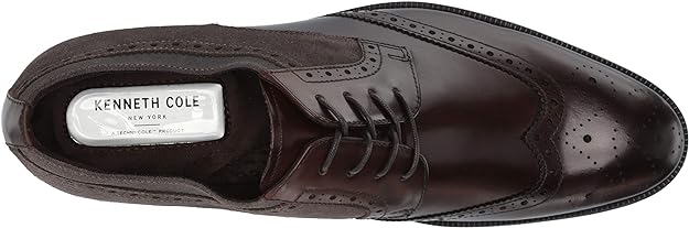 Kenneth Cole Men's Brock Wing Tip Lace Up Oxford Shoes Color Brown Size 7M