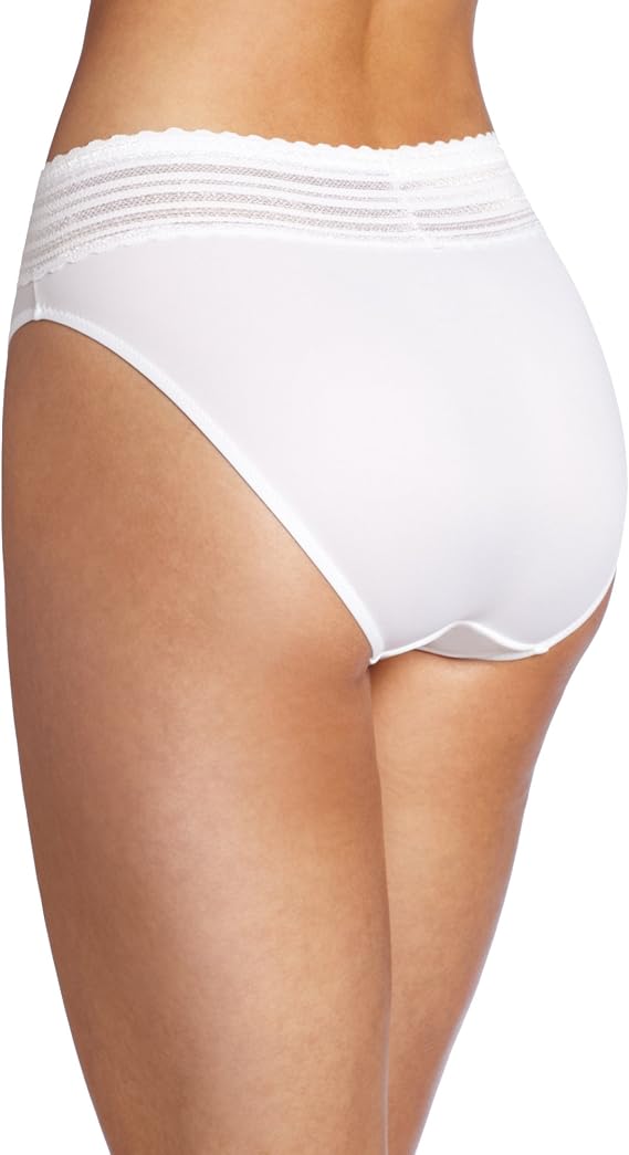 Warners No Pinching No Problems Microfiber Hi-Cut Panty White Size M