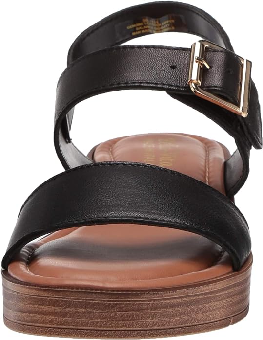 Bella Vita Women's Wedge Sandal Color Black Leather Size 7.5M