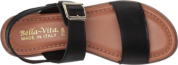 Bella Vita Women's Wedge Sandal Color Black Leather Size 7.5M