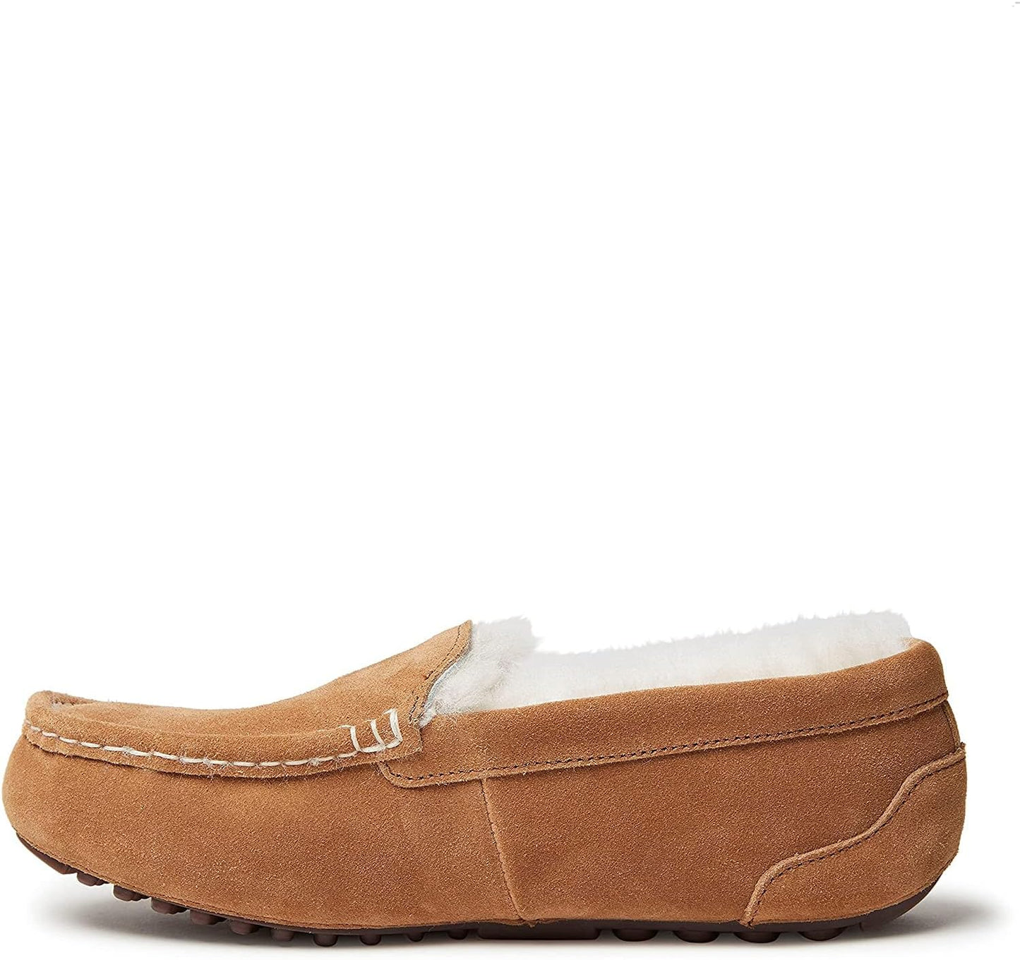 Fireside by Dearfoams Women's Shearling Victoria Moccasin Slippers Color Chestnut Size 10M