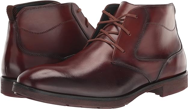 Stacy Adams Men's Kyron Plain Toe Lace Up Chukka Boot Color Cognac Smooth Size 12M
