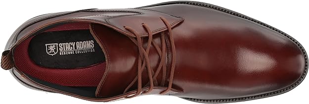 Stacy Adams Men's Kyron Plain Toe Lace Up Chukka Boot Color Cognac Smooth Size 12M