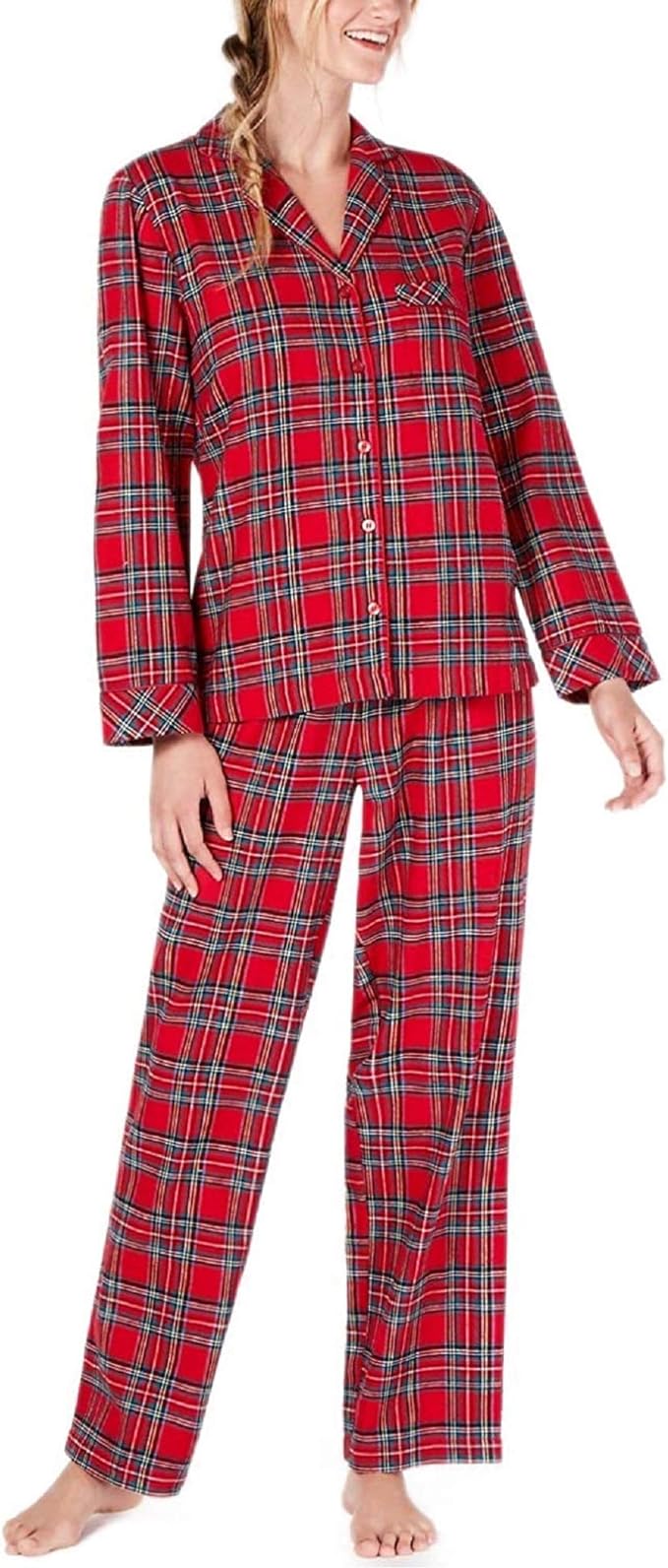 Family Pajamas Women's Cotton Plaid Pajamas Set Color Brinkley Plaid Size XS