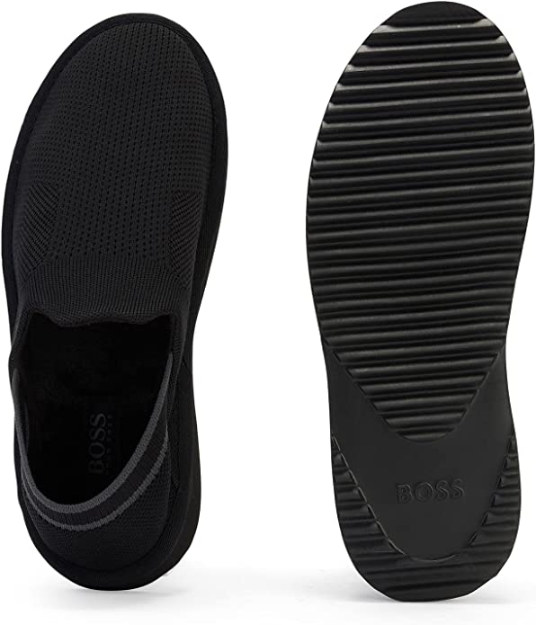 Hugo Boss Mens Homium Knit Slipper Color Black Size 9M