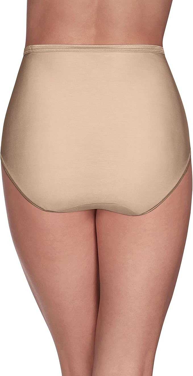 Vanity Fair Illumination Brief Silky Stretch Satin Trim Panties Rose Beige Size 8