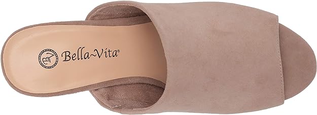 Bella Vita Women's Kathy Mule Sandal Color Almond Kidsuede Leather Size 7W
