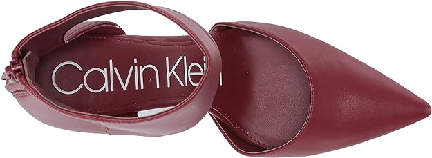 Calvin Klein Women's Rajon Nappa Leather Pump Color Barn Red Size 5M