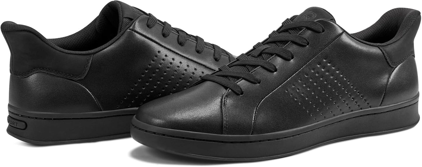Rockport Men's Nash Step Activated Casual Lace-up Sneakers Black Leather Size 10