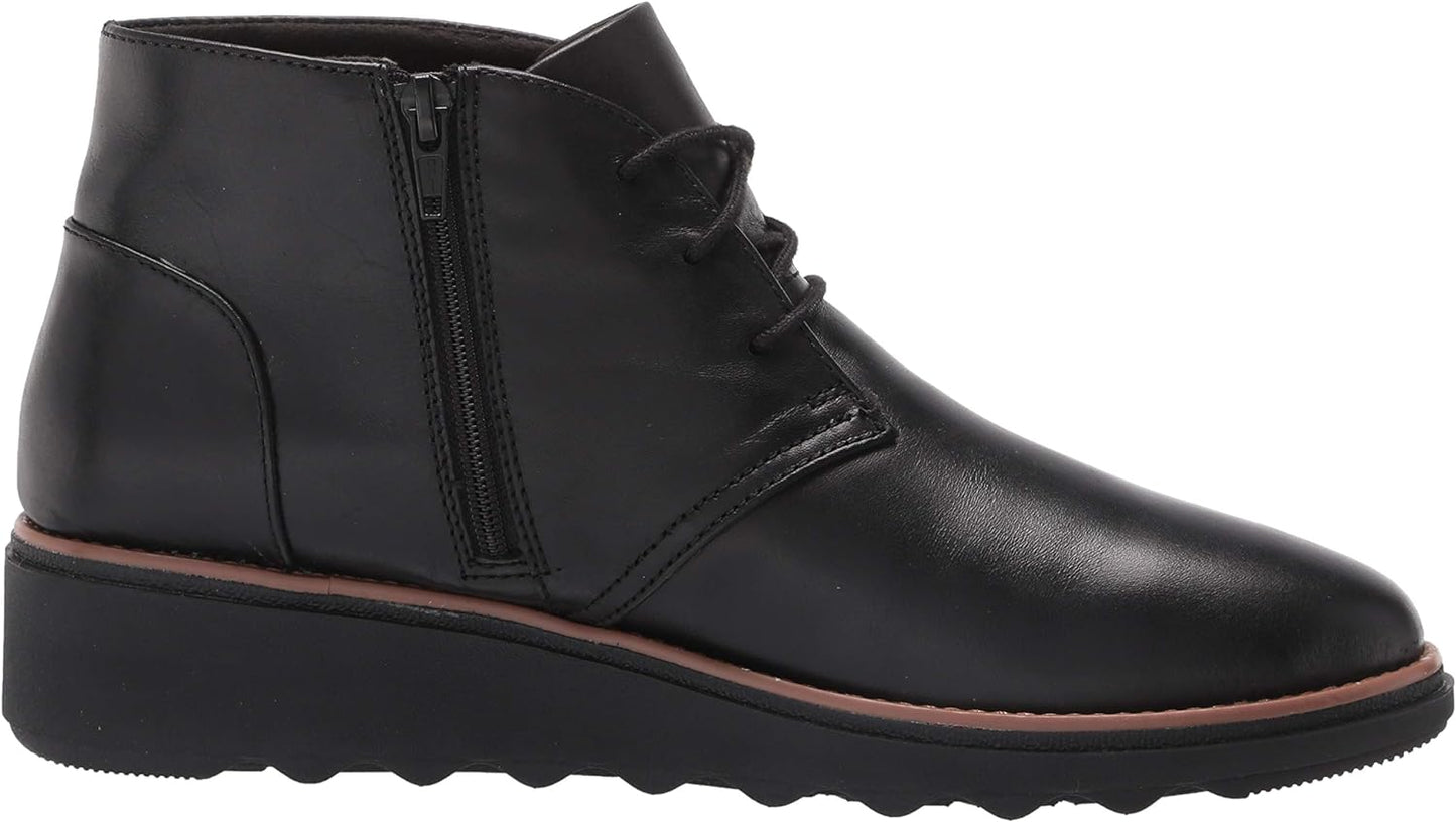 Clarks Women's Sharon Hop Ankle Booties Color Black Leather Size 6M
