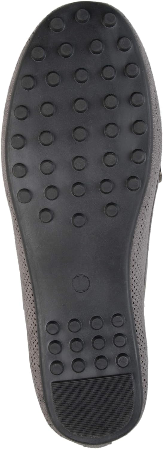 Journee Collection Women's Halsey Faux Nubuck Laser Cut Loafers Color Grey Size 7.5M