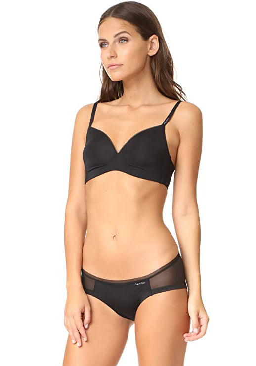 Calvin Klein Women's Mesh Scuplted Wireless Triangle Bra Color Black Size XS