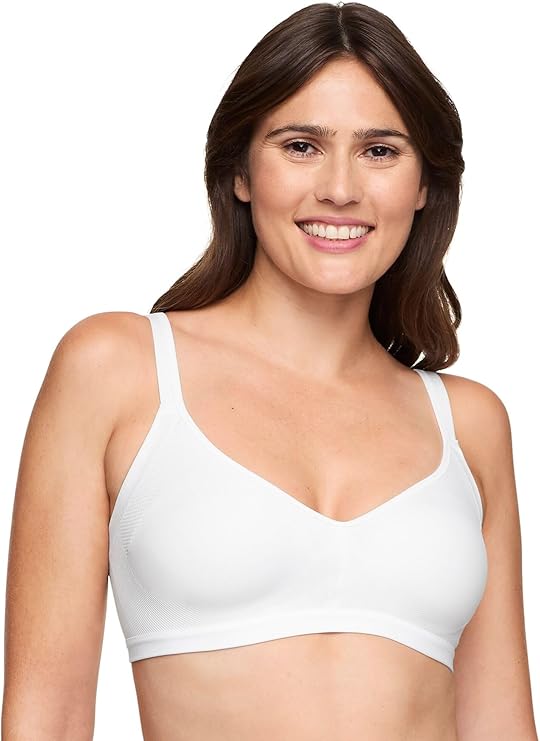 Warner's Easy Does It No Side Effects Wireless T-Shirt Bra White Size L