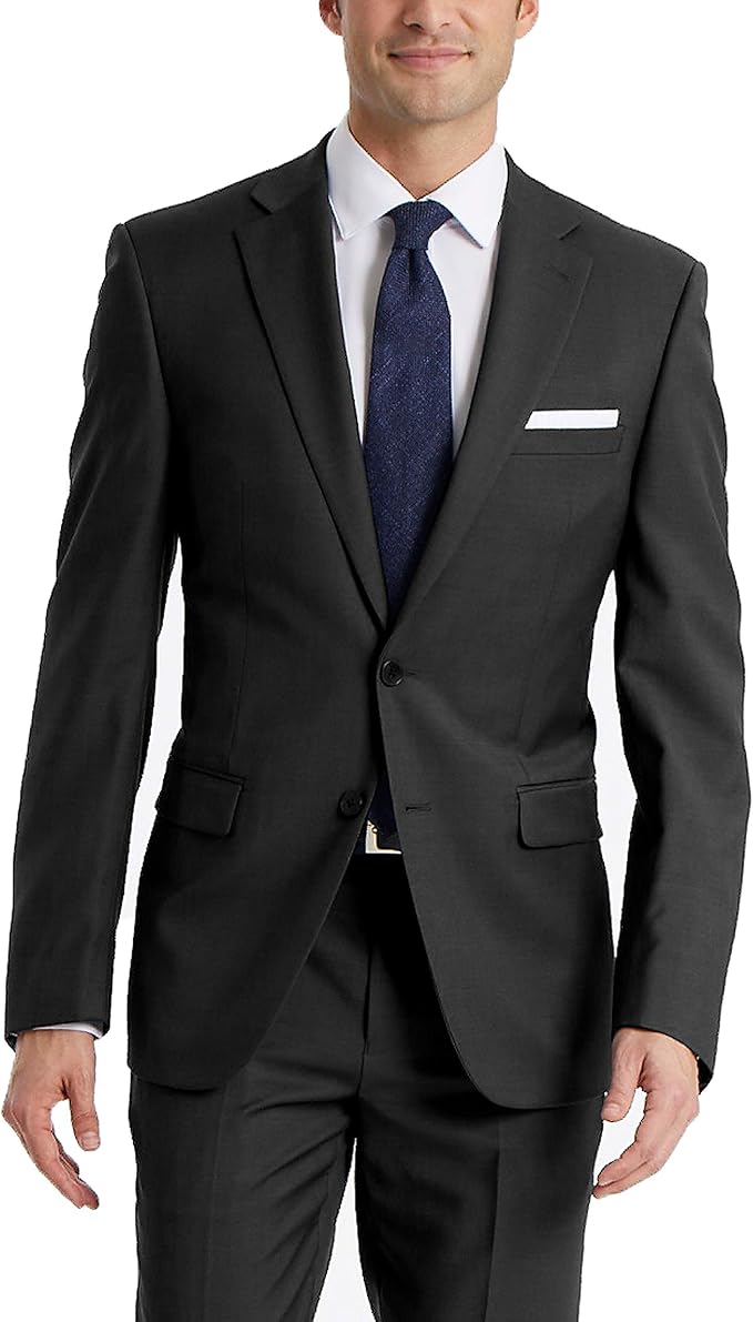 Calvin Klein Men's Wool Slim Fit Suit Separates Jacket Color Charcoal Size 44L