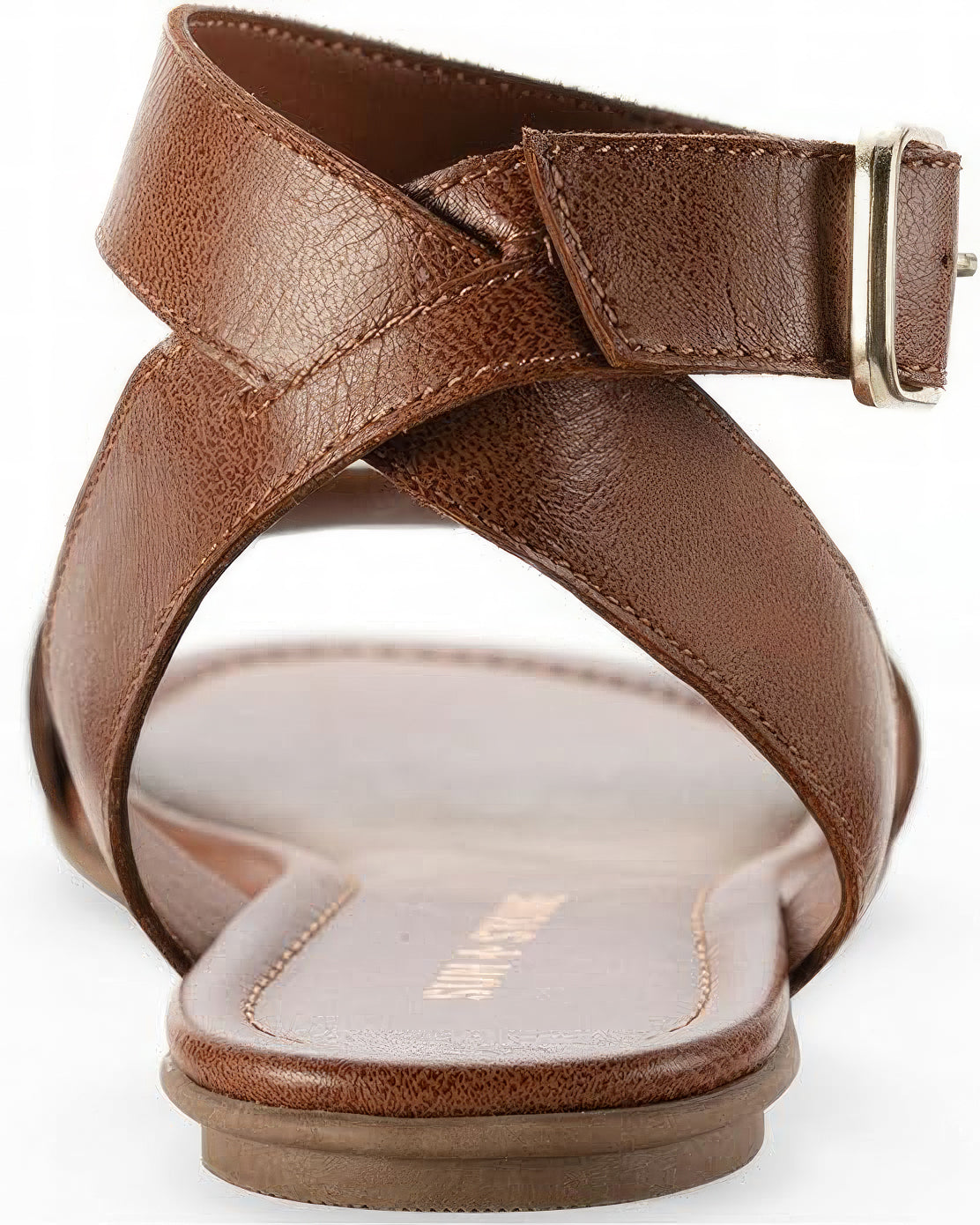 Sun + Stone Women's Miiah Flat Sandals  Color Cognac Size 8.5M