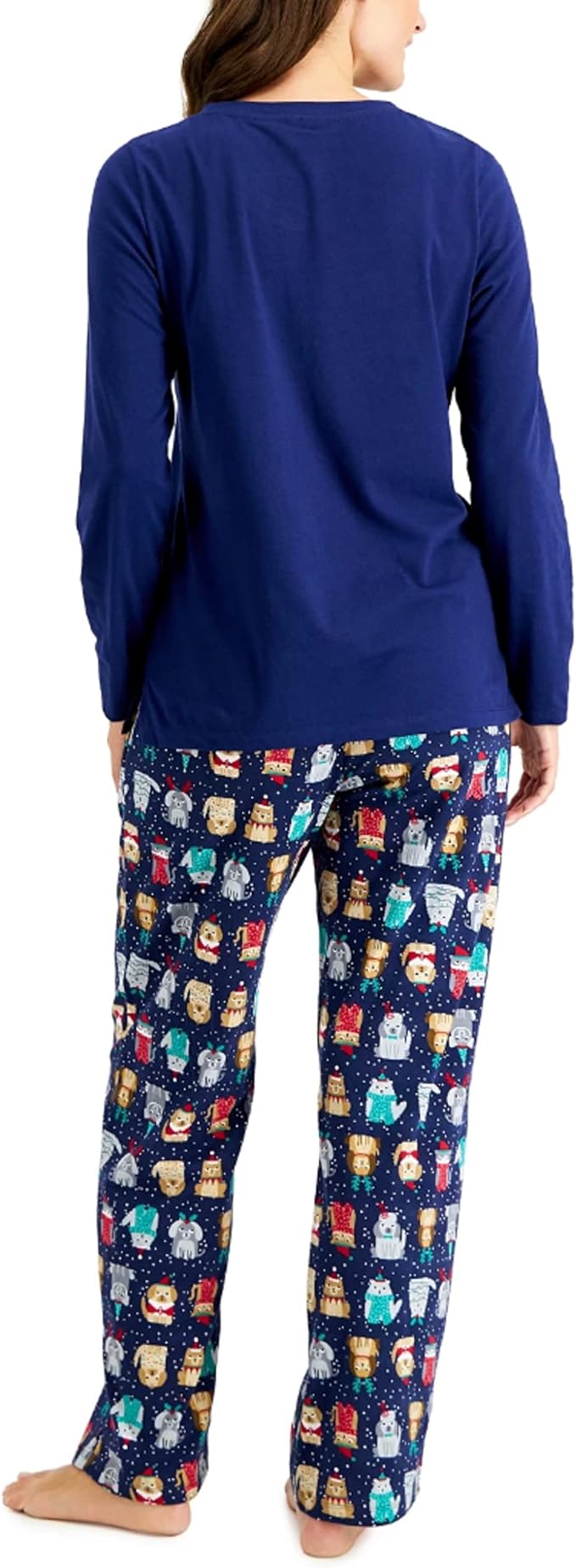 Family Pajamas Women's Bah Humbug Matching PJ Set Color Blue Size 2XL