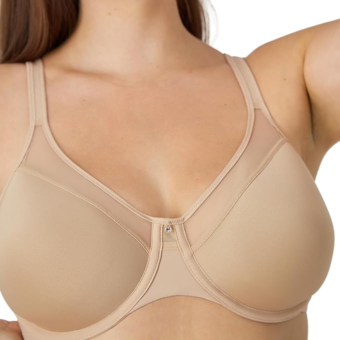 Bali One Smooth Ultra Light Illusion Neckline Underwire Bra Nude Size 40B