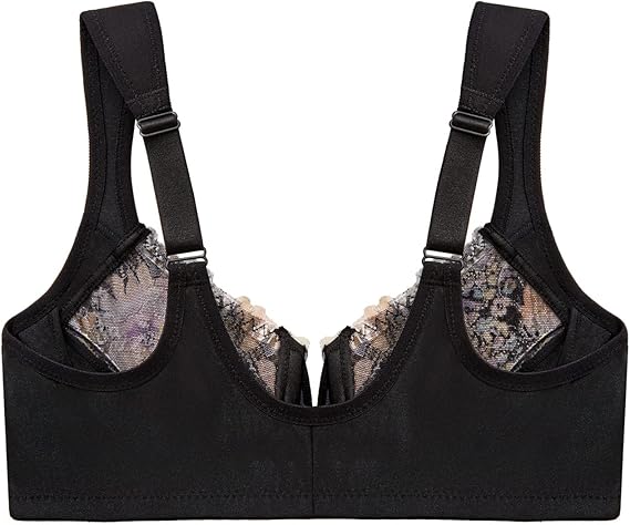 Glamorise Wonderwire Front-closure Underwire Bra Floral Print Size 46G