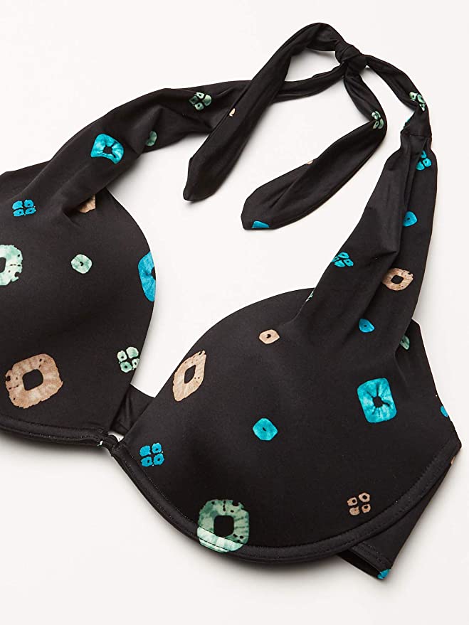 Coco Reef Contours Cameo Printed Underwire Bikini Top Color Black Composition Size 10/34D