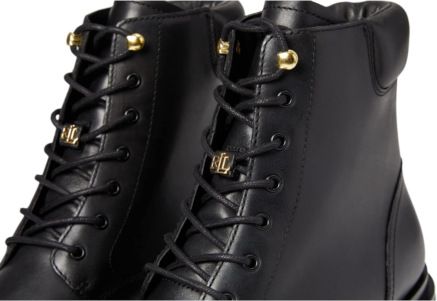 Lauren Ralph Lauren Women's Carlee Lug-Sole Booties Color Black Leather Size 5M