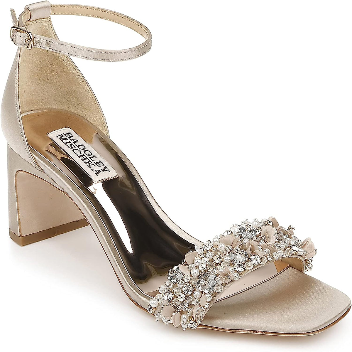 Badgley Mischka Women's Teela Heeled Sandals Pearl Nude Size 11