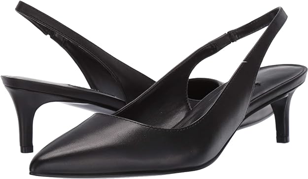 Nine West Women's Feliks Slingback Pump Color Black Leather Size 10.5M