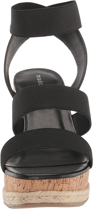 Madden Girl Maranda Stretch Ankle-Strap Wedge Sandals Color Black Size 9.5M