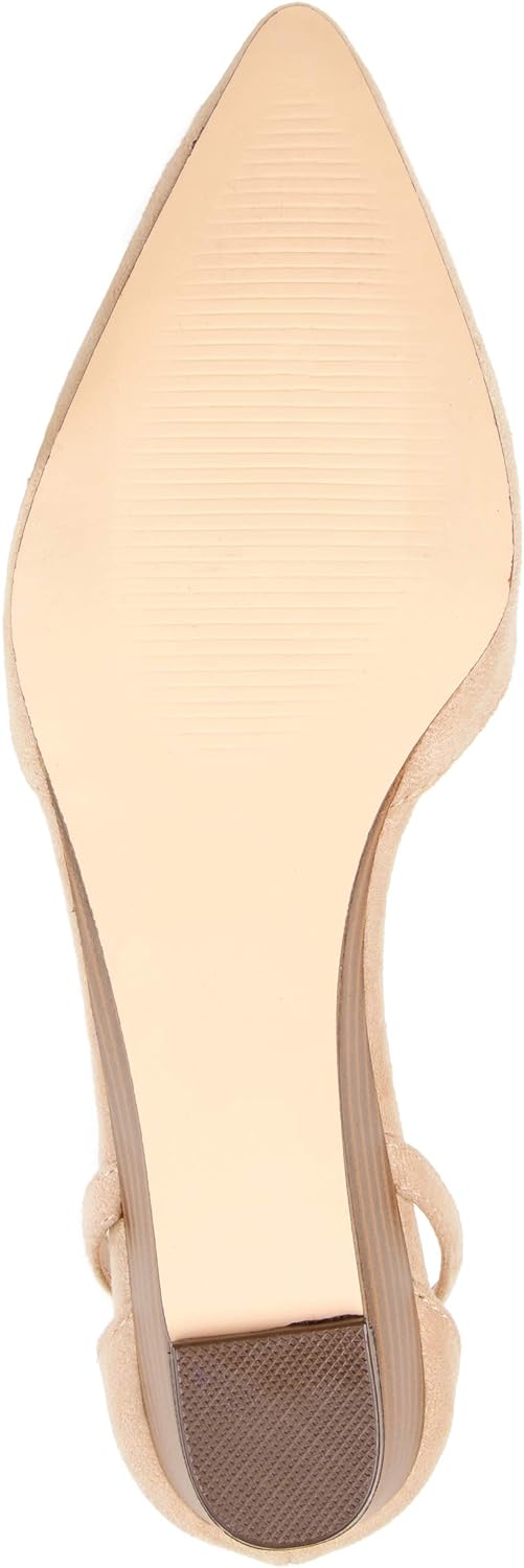 Journee Collection Women's Ark Pointed Toe Ankle Wedge Color Nude Size 7M