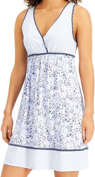 Charter Club Women's Printed Chemise Nightgown Color Whispy Floral Size 2XL