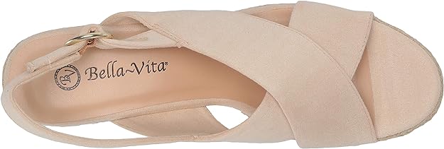 Bella Vita Women's Espadrille Wedge Sandal Color Cream Suede Size 9M
