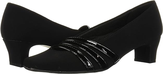 Easy Street Women's Entice Squared-Toe Pumps Color Black Snake Size 9.5M