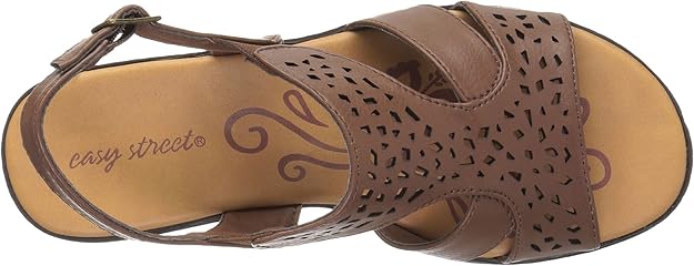 Easy Street Women's Bolt Flat Sandal Tan Size 9
