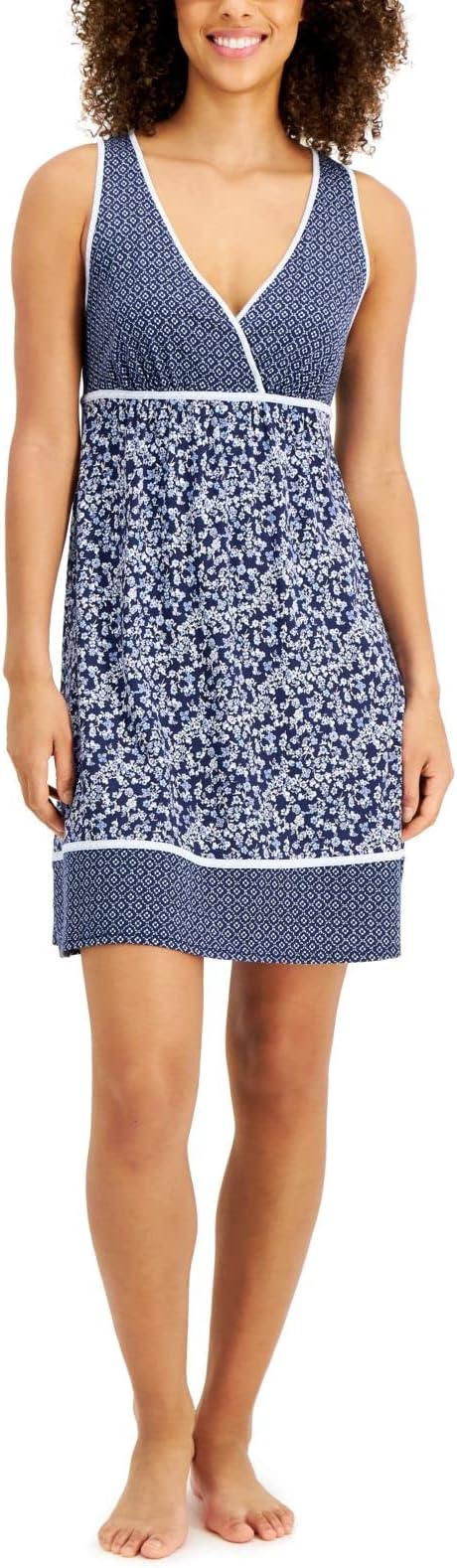 Charter Club Women's Printed Chemise Nightgown Color Mini Floral Size XS