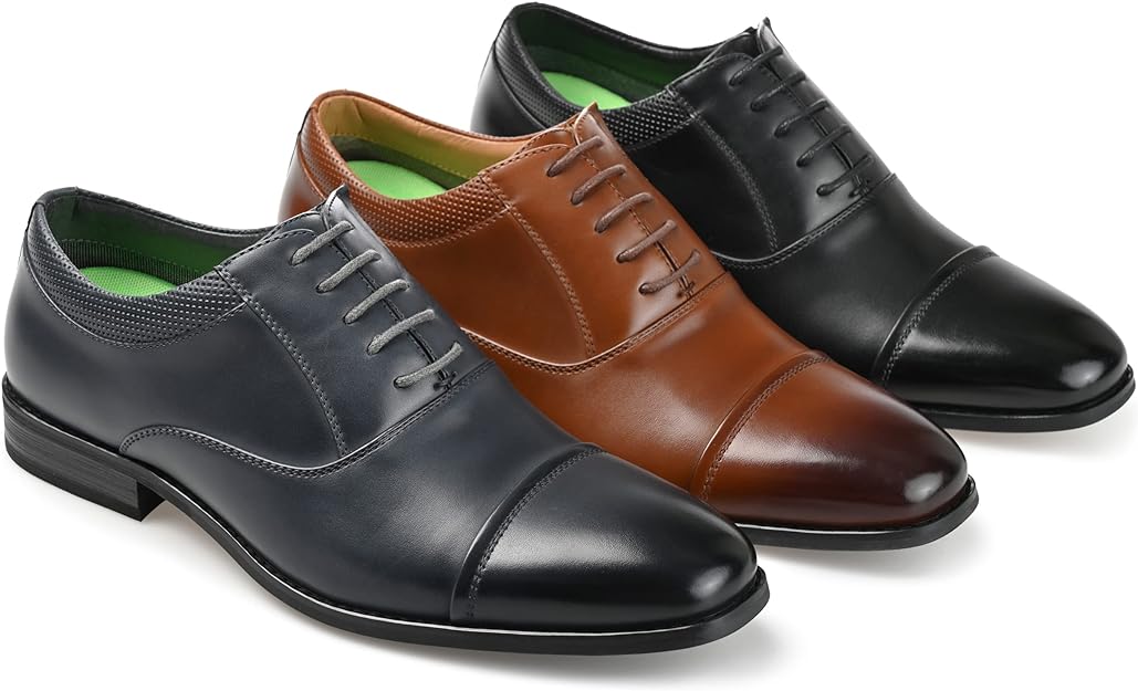 Vance Co. Men's Bradley Tru Comfort Oxford Dress Shoes Color Black Size 11W