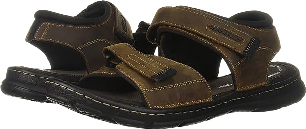 Rockport Men's Darwyn Quarter Strap Sandals Color Brown Size 11M