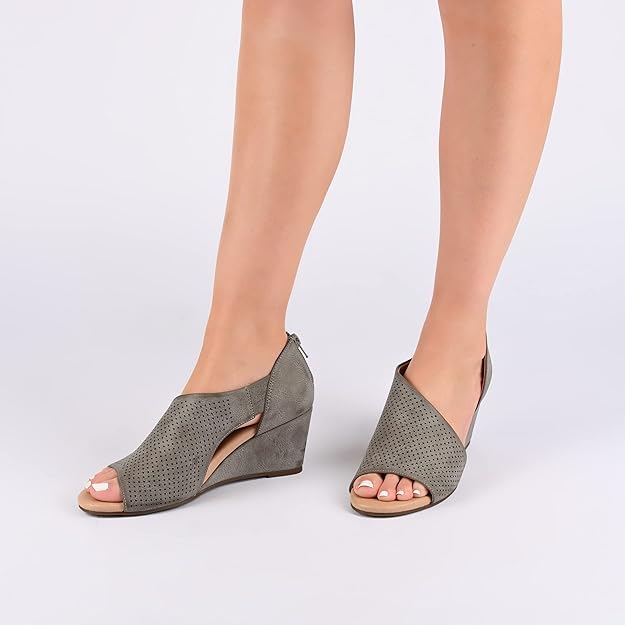 Journee Collection Women's Comfort Foam Aretha Wedge Sandals Black Size 9