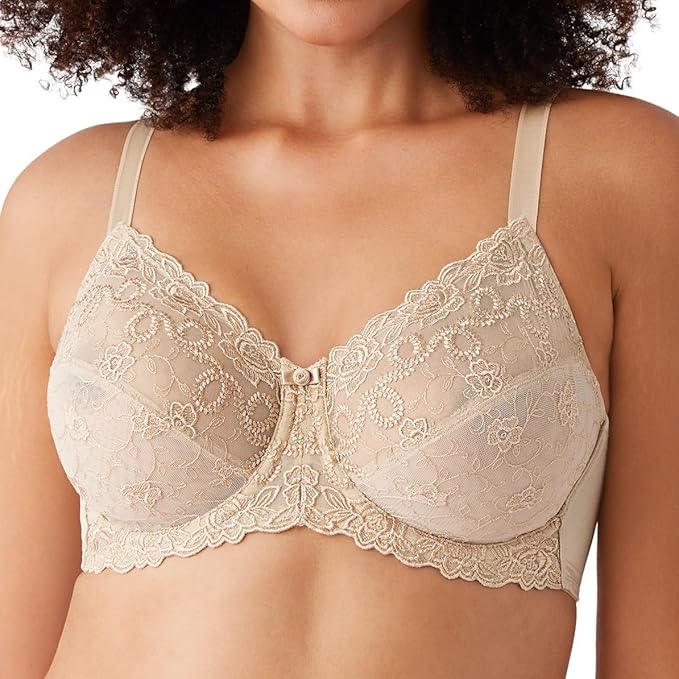 Wacoal Women's Renaissance Rose Embroidered Underwire Bra Buff Size 34C
