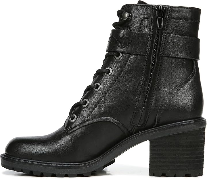 Zodiac Women's Gemma Lace Up Booties Black Leather Size 10
